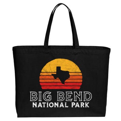 Vintage Big Bend National Park Gift Retro Texas Sun Cotton Canvas Jumbo Tote