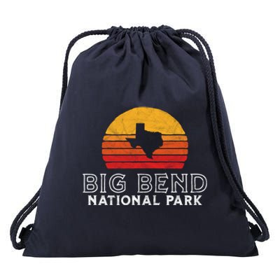 Vintage Big Bend National Park Gift Retro Texas Sun Drawstring Bag