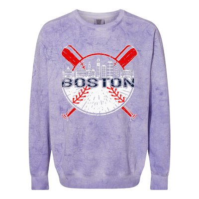 Vintage Boston Baseball Colorblast Crewneck Sweatshirt