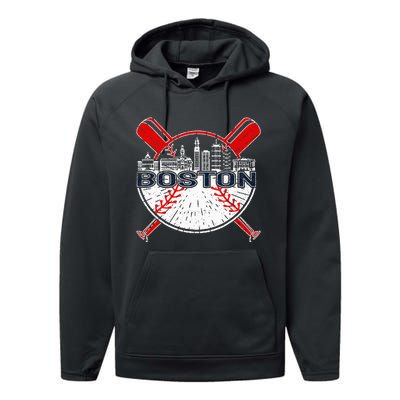 Vintage Boston Baseball Performance Fleece Hoodie