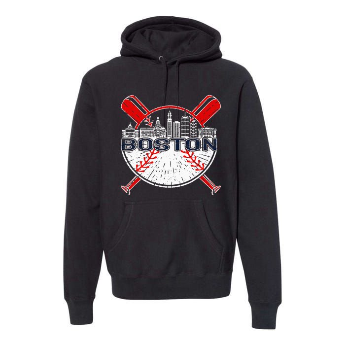 Vintage Boston Baseball Premium Hoodie