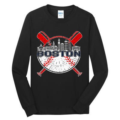 Vintage Boston Baseball Tall Long Sleeve T-Shirt