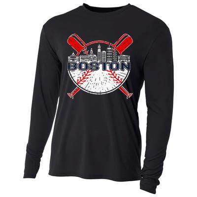 Vintage Boston Baseball Cooling Performance Long Sleeve Crew