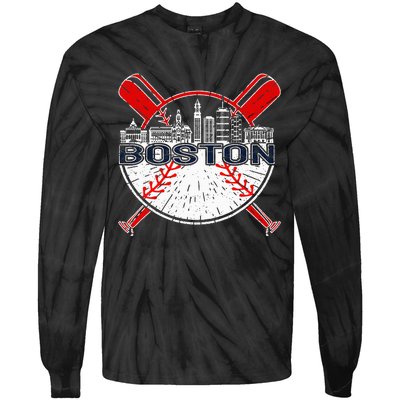 Vintage Boston Baseball Tie-Dye Long Sleeve Shirt