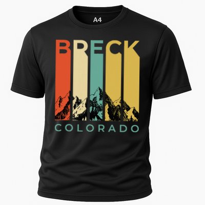 Vintage Breckenridge “Breck” Colorado Retro Colored Stripes Cooling Performance Crew T-Shirt