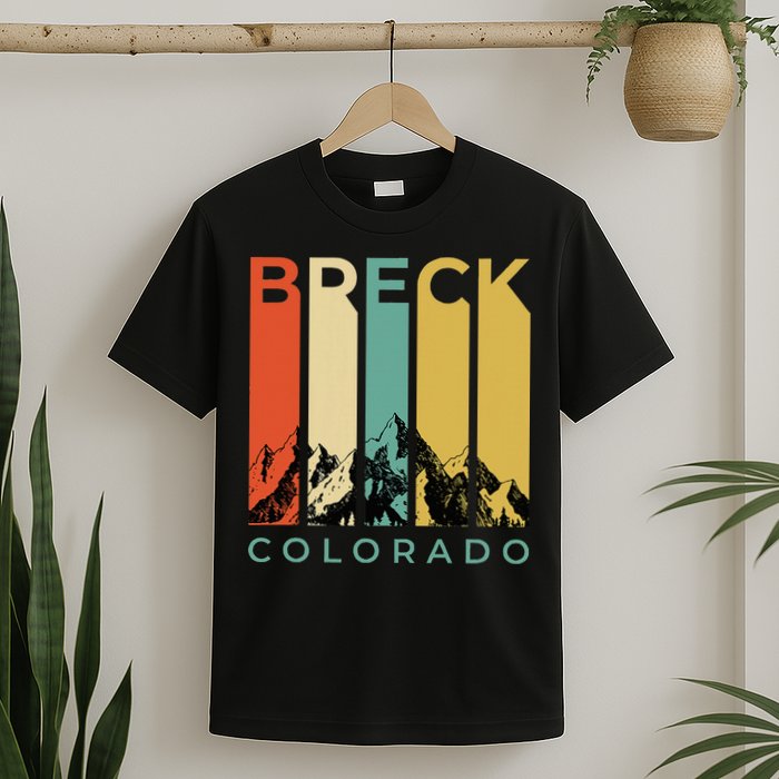 Vintage Breckenridge “Breck” Colorado Retro Colored Stripes T-Shirt