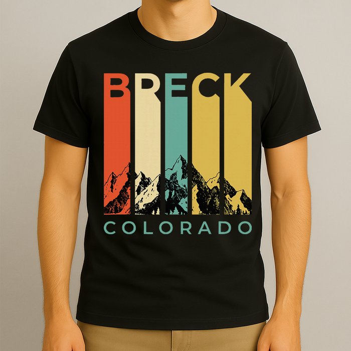 Vintage Breckenridge “Breck” Colorado Retro Colored Stripes T-Shirt