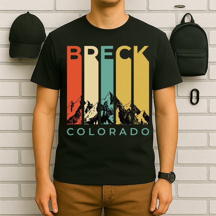 Vintage Breckenridge “Breck” Colorado Retro Colored Stripes T-Shirt