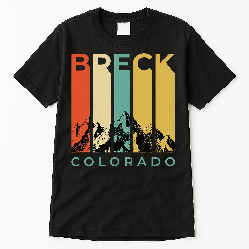 Vintage Breckenridge “Breck” Colorado Retro Colored Stripes Tall T-Shirt