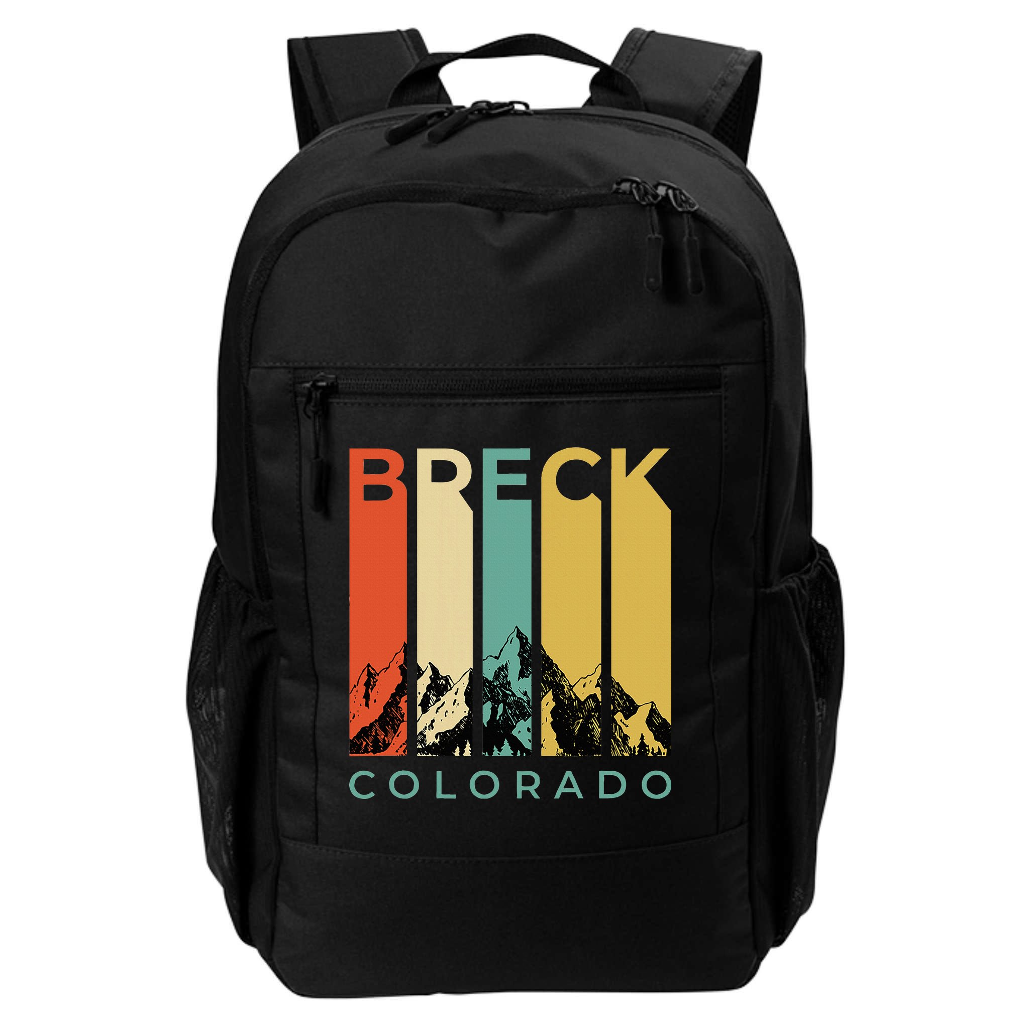Vintage Breckenridge “Breck” Colorado Retro Colored Stripes Backpack