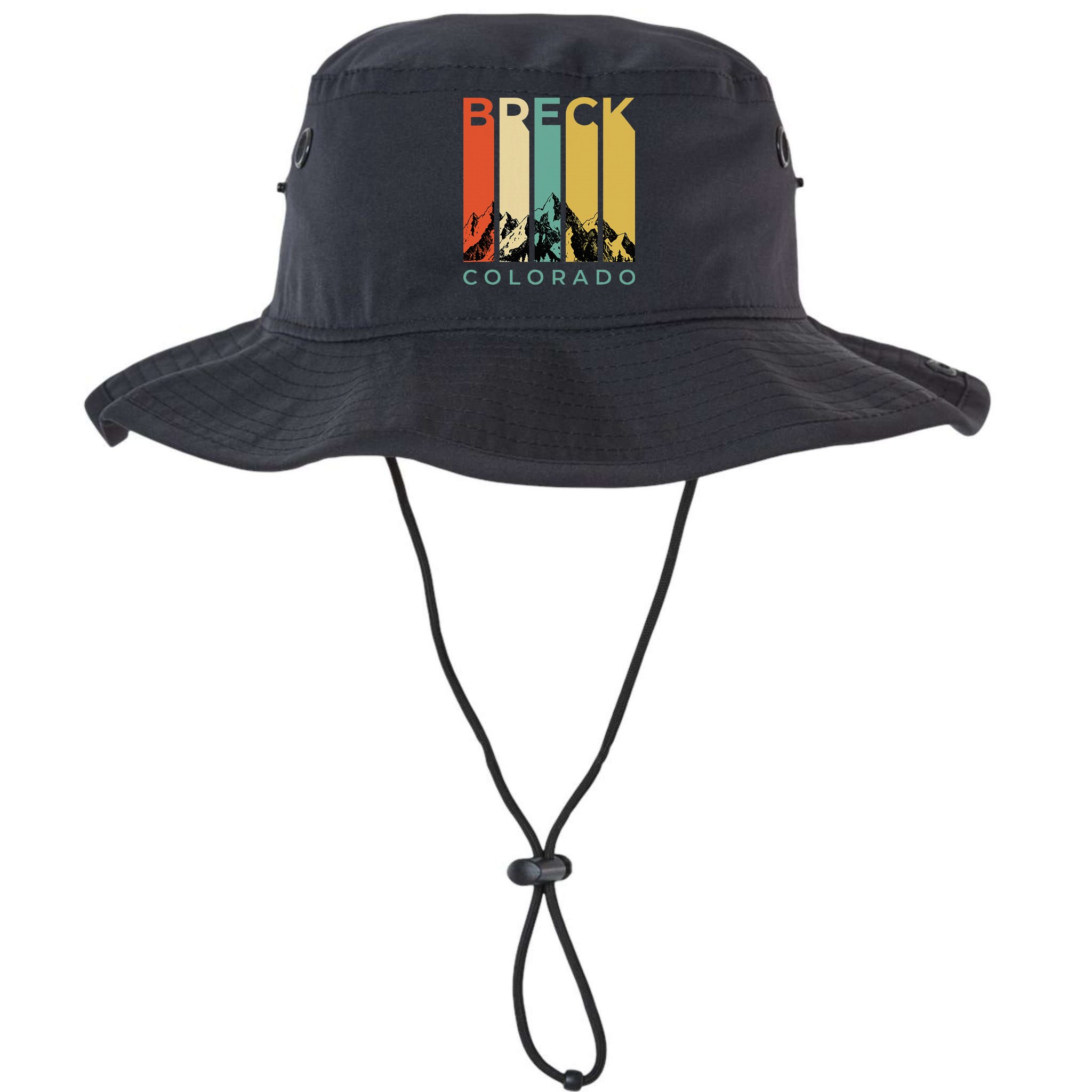 Vintage Breckenridge “Breck” Colorado Retro Colored Stripes Bucket Hat