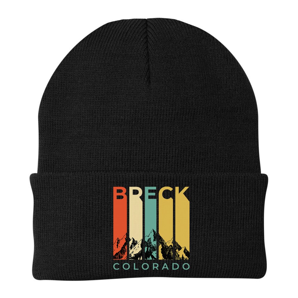 Vintage Breckenridge “Breck” Colorado Retro Colored Stripes Beanie