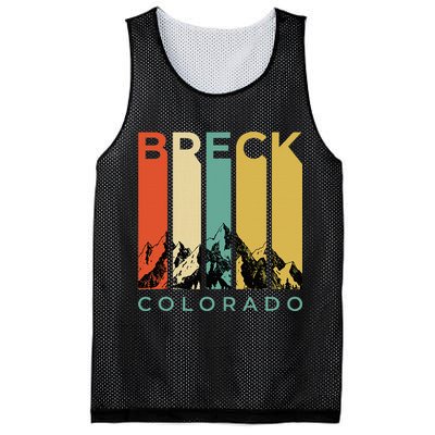 Vintage Breckenridge “Breck” Colorado Retro Colored Stripes Mesh Reversible Basketball Jersey Tank
