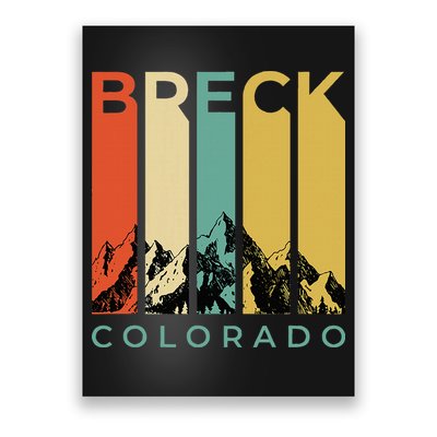 Vintage Breckenridge “Breck” Colorado Retro Colored Stripes Poster