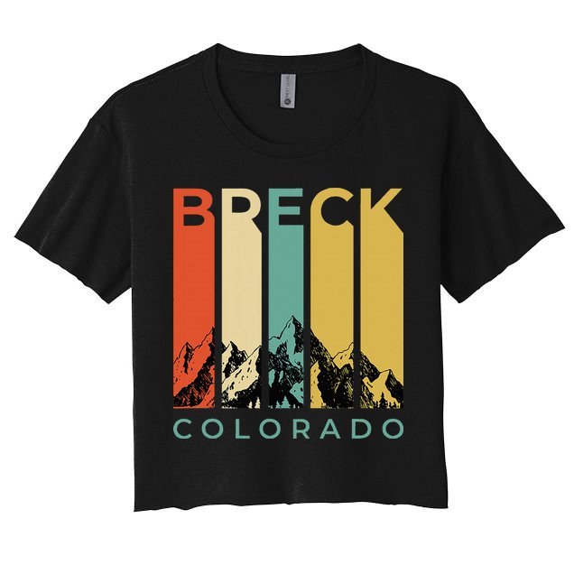 Vintage Breckenridge “Breck” Colorado Retro Colored Stripes Crop Top