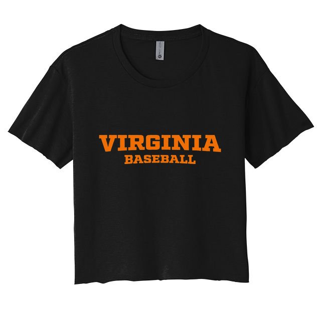 Virginia Baseball Block Font Crop Top
