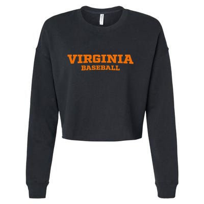 Virginia Baseball Block Font Cropped Pullover Crew