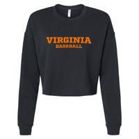 Virginia Baseball Block Font Cropped Pullover Crew