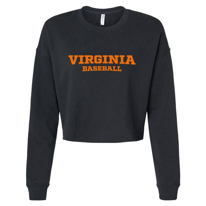 Virginia Baseball Block Font Cropped Pullover Crew