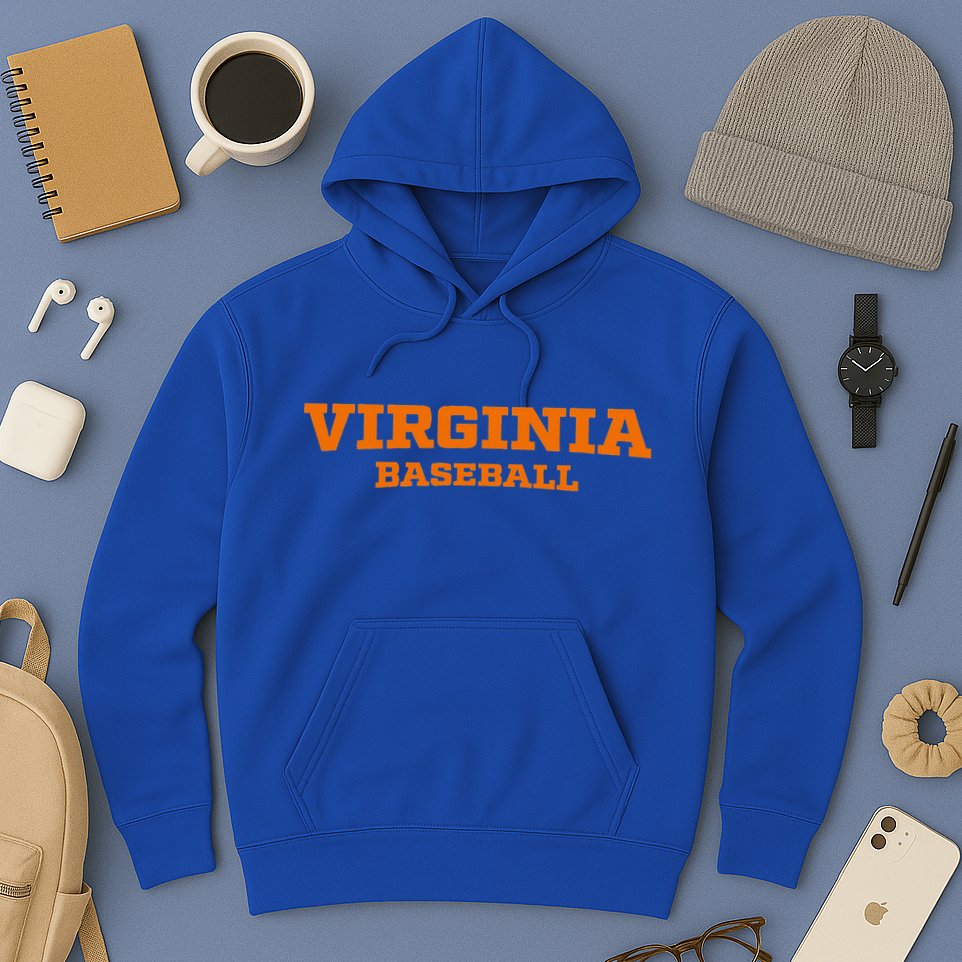 Virginia Baseball Block Font Hoodie