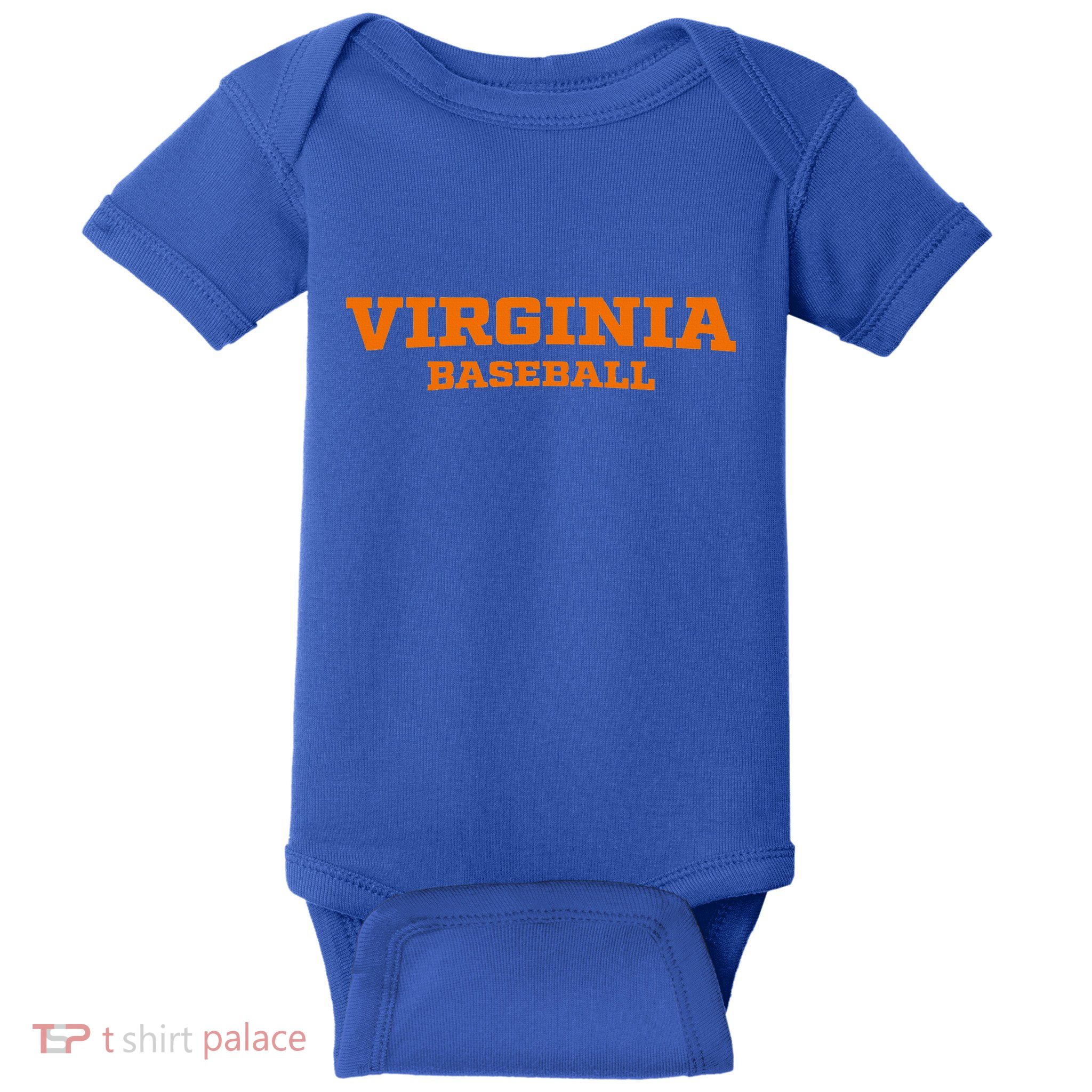 Virginia Baseball Block Font Baby Bodysuit