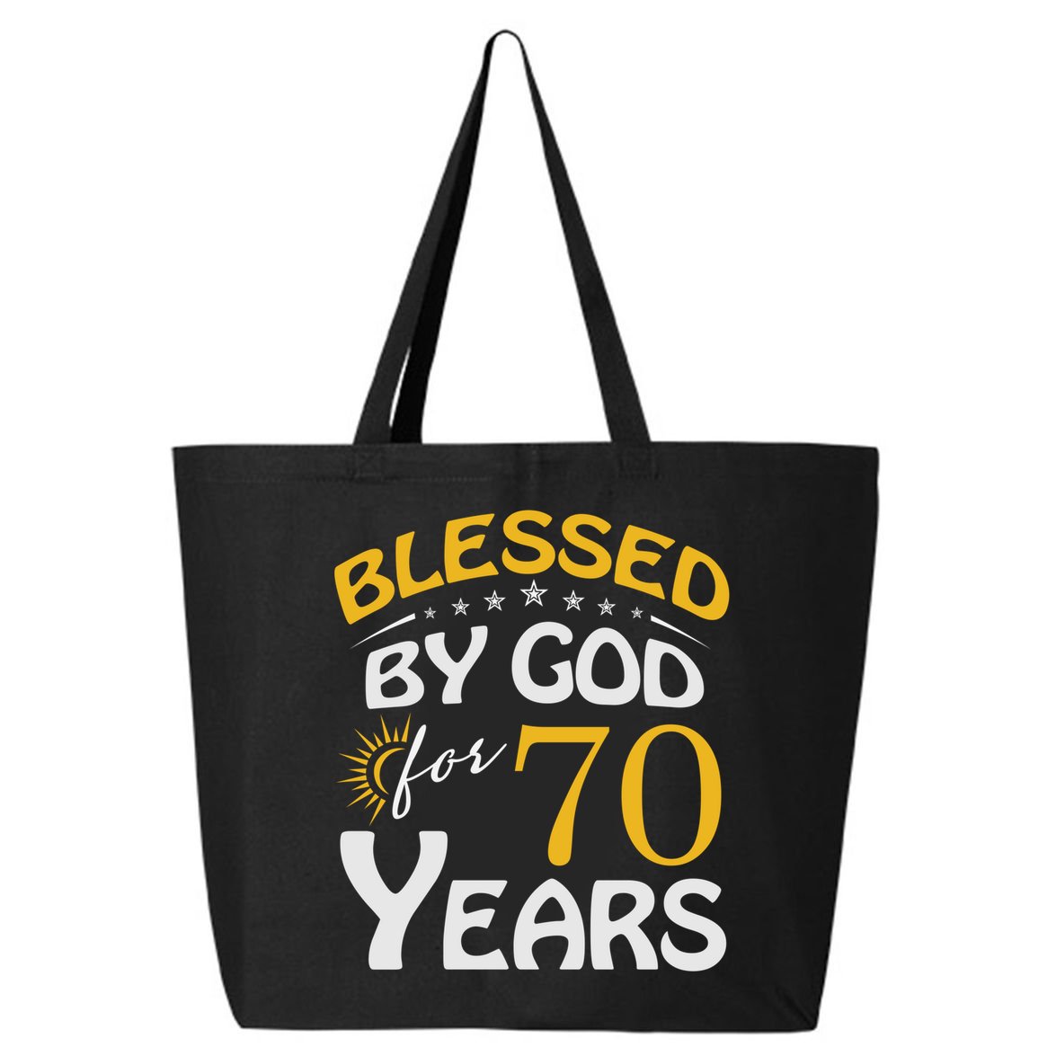 Vintage Blessed By God For 70 Years Old Happy 70th Birthday Cute Gift 25L Jumbo Tote