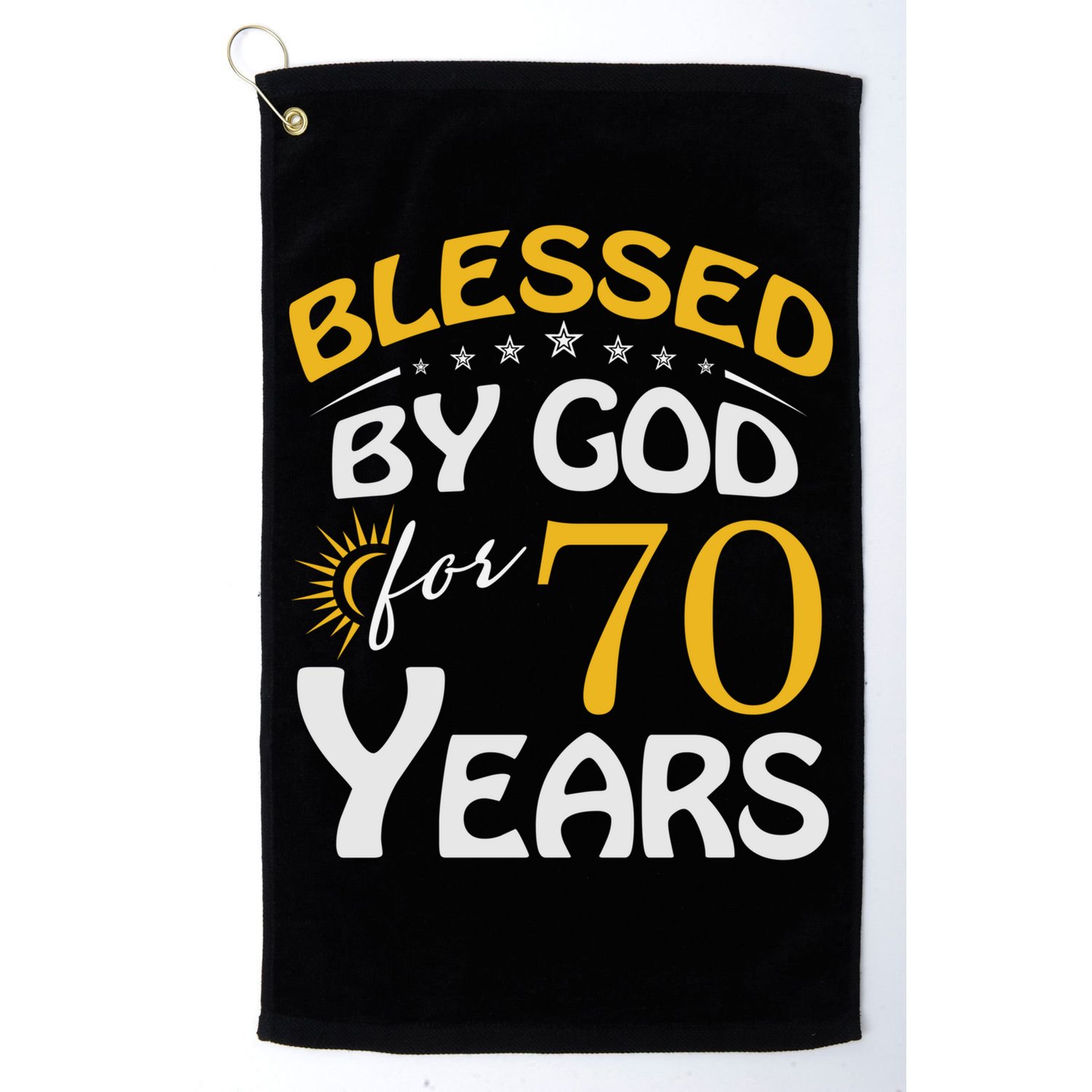Vintage Blessed By God For 70 Years Old Happy 70th Birthday Cute Gift Golf Towel