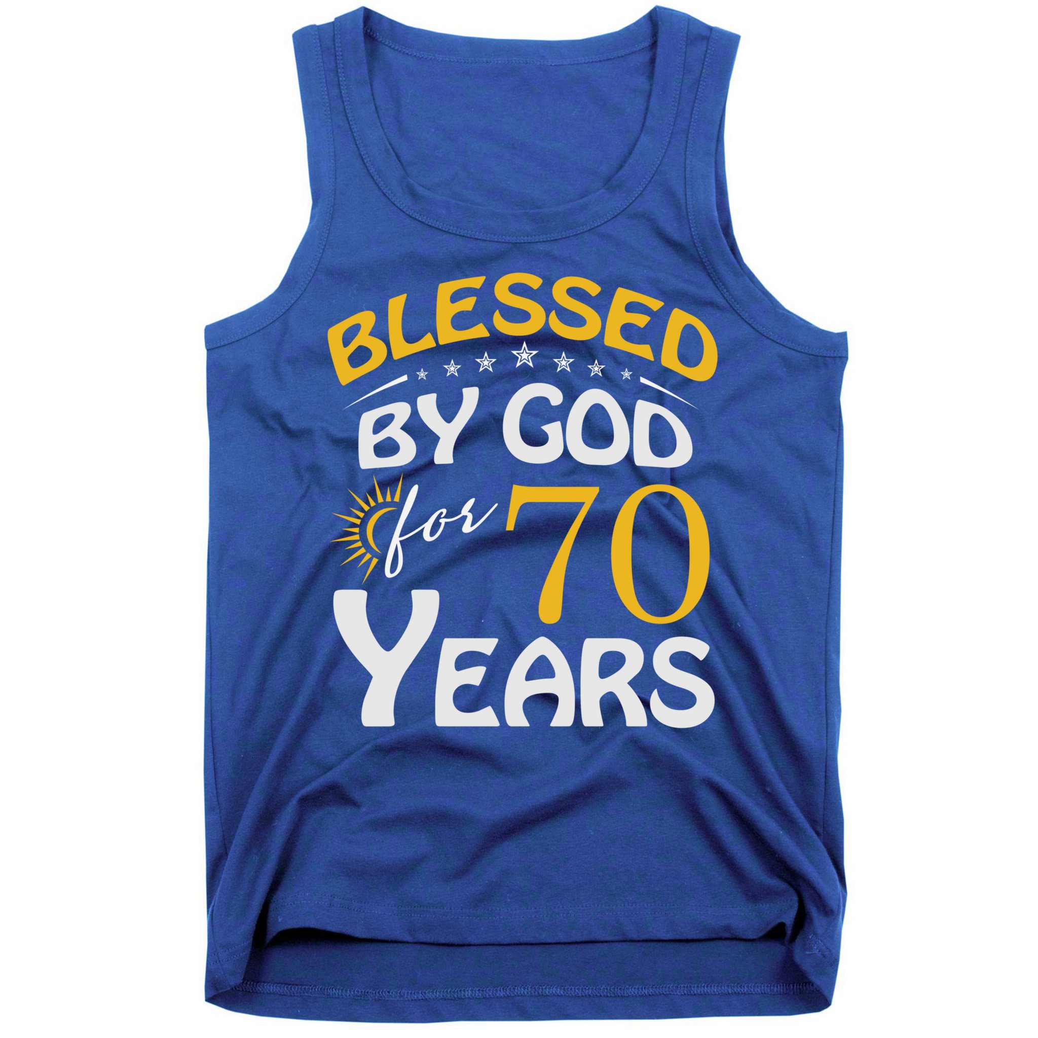 Vintage Blessed By God For 70 Years Old Happy 70th Birthday Cute Gift Tank Top