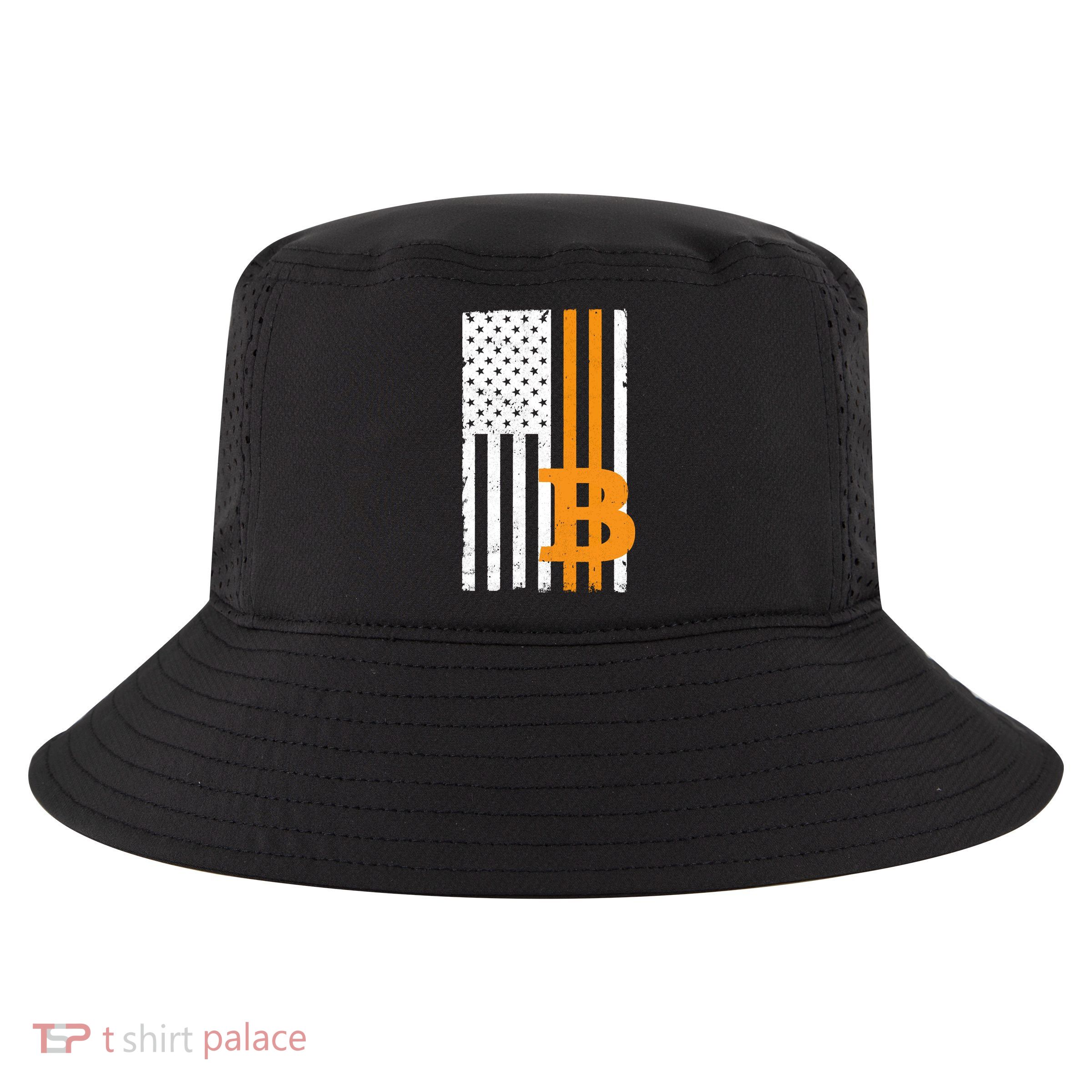 Vintage Bitcoin BTC USA Flag Crypto Currency Traders Bitcoin Cool Comfort Performance Bucket Hat