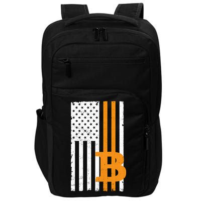 Vintage Bitcoin BTC USA Flag Crypto Currency Traders Bitcoin Impact Tech Backpack
