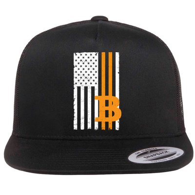 Vintage Bitcoin BTC USA Flag Crypto Currency Traders Bitcoin Flatbill Hat