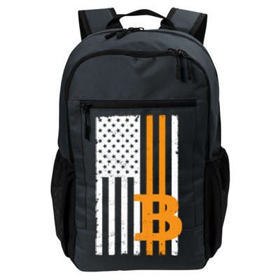 Vintage Bitcoin BTC USA Flag Crypto Currency Traders Bitcoin Daily Commute Backpack