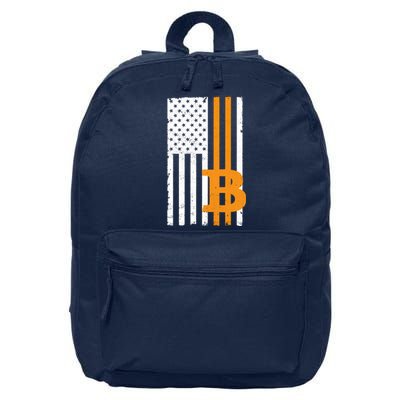 Vintage Bitcoin BTC USA Flag Crypto Currency Traders Bitcoin 16 in Basic Backpack