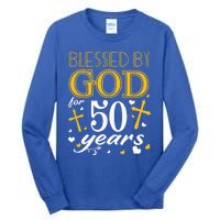 Vintage Blessed By God For 50 Years Happy 50th Birthday Tall Long Sleeve T-Shirt