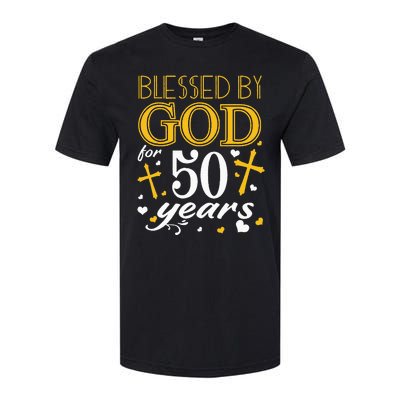 Vintage Blessed By God For 50 Years Happy 50th Birthday Softstyle® CVC T-Shirt