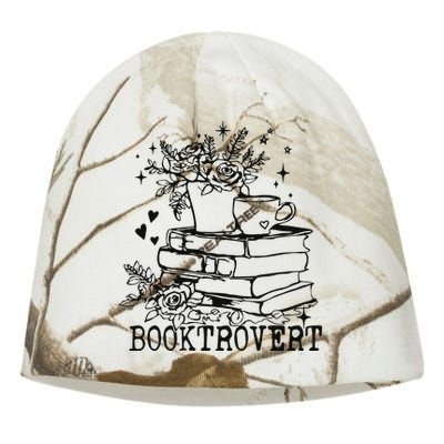 Vintage Booktrovert Book Lover Gift For Librarian Kati - Camo Knit Beanie