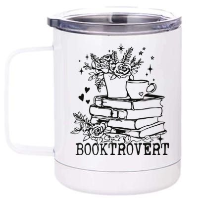 Vintage Booktrovert Book Lover Gift For Librarian 12 oz Stainless Steel Tumbler Cup