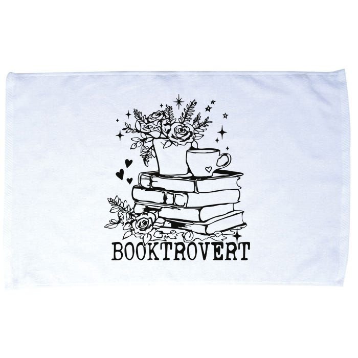 Vintage Booktrovert Book Lover Gift For Librarian Microfiber Hand Towel