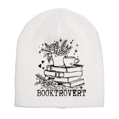 Vintage Booktrovert Book Lover Gift For Librarian Short Acrylic Beanie