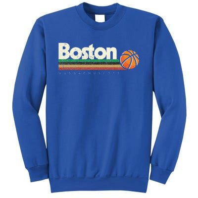 Vintage Basketball Boston City B-Ball Retro Stripes  Sweatshirt