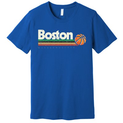 Vintage Basketball Boston City B-Ball Retro Stripes  Premium T-Shirt