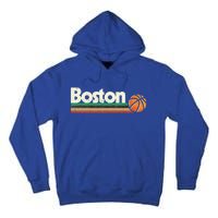 Vintage Basketball Boston City B-Ball Retro Stripes  Tall Hoodie