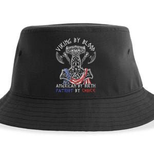 Viking By Blood American By Birth Patriot By Choice Sustainable Bucket Hat