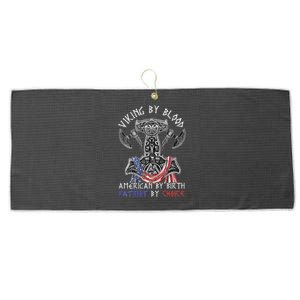 Viking By Blood American By Birth Patriot By Choice Large Microfiber Waffle Golf Towel