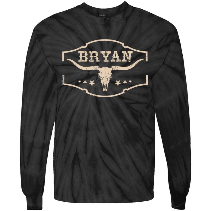 Vintage Bryan Bullskull Western Deserts Bryan Personalized Tie-Dye Long Sleeve Shirt