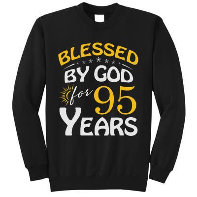 Vintage Blessed by God For 95 Years Old Happy 95th Birthday Sweatshirt