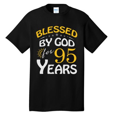 Vintage Blessed by God For 95 Years Old Happy 95th Birthday Tall T-Shirt