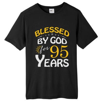 Vintage Blessed by God For 95 Years Old Happy 95th Birthday Tall Fusion ChromaSoft Performance T-Shirt