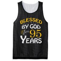 Vintage Blessed by God For 95 Years Old Happy 95th Birthday Mesh Reversible Basketball Jersey Tank