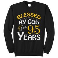 Vintage Blessed by God For 95 Years Old Happy 95th Birthday Tall Sweatshirt